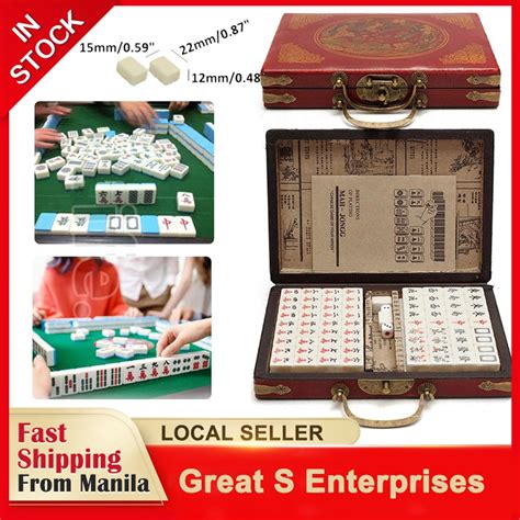 portable mahjong set|Traveling Portable Mahjong Set With Leather Box Games Toy .
